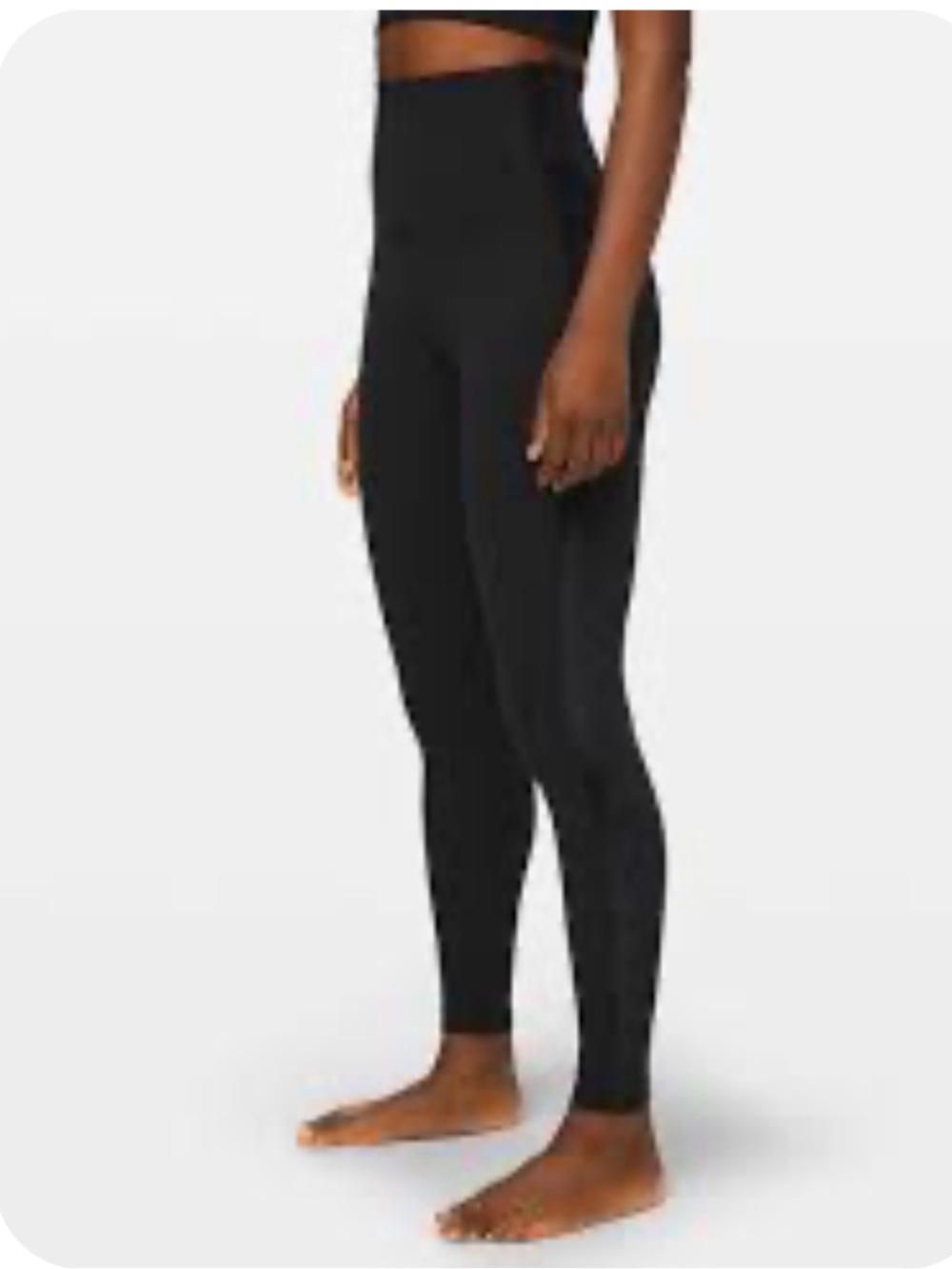 lululemon athletica super high rise aligns with crushed velvet on sides.
